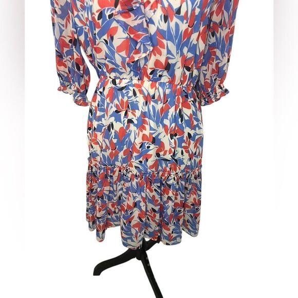 LAUREN RALPH LAUREN FLORAL SPRING RUFFLE DRESS KNEE LENGTH QUARTER SLEEVE SIZE 8 - Picture 9 of 11